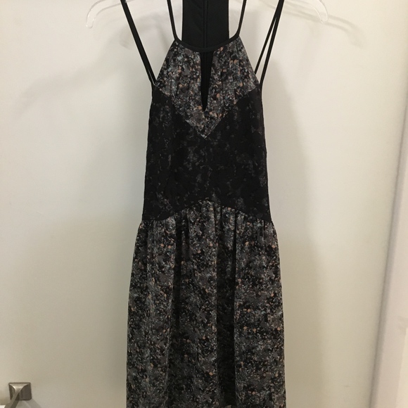 BCBGeneration Dresses & Skirts - Black and Blue Floral Sun Dress BCBGeneration Dresses & Skirts - Black and Blue Floral Sun Dress